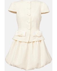 Self-Portrait - Bow-Detail Sequined Boucle Minidress - Lyst