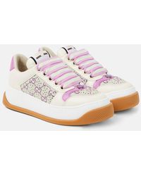 Gucci - Screener GG Crystal Leather Sneakers - Lyst