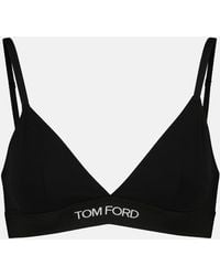 Tom Ford - Logo Stretch-Jersey Triangle Bra - Lyst