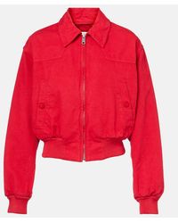 Prada - Chaqueta Bomber Cropped De Algodon - Lyst