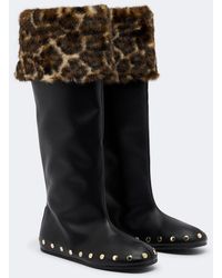 Ganni - Jenny Studded Knee-High Boots - Lyst