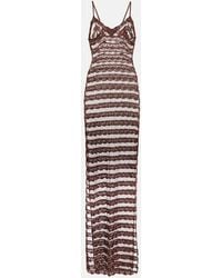 AYA MUSE - Semi-Sheer Lace Camisole Maxi Dress - Lyst