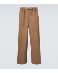 Lemaire - Cotton Twill Wide-Leg Pants - Lyst