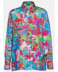 Versace - X Dua Lipa Floral Summer Silk Twill Shirt - Lyst