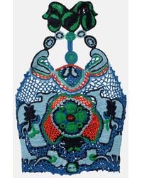 Etro - Floral Crochet Cotton Crop Top - Lyst