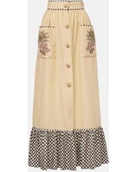 Valentino - Gonna Lunga Plus De Pois Con Ricamo - Lyst