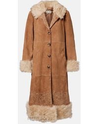 RIXO London - Bestickter Mantel Cienna Aus Veloursleder - Lyst
