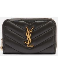 Saint Laurent - Cassandre Quilted Leather Card Case - Lyst
