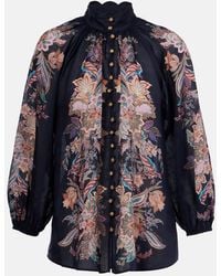 Zimmermann - Bedruckte Bluse Rhiannon Aus Ramie - Lyst
