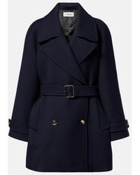 Loewe - Belted Double-Breasted Wool Coat - Lyst