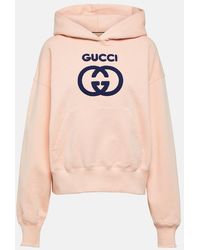 Gucci - GG Embroidered Cotton Jersey Hoodie - Lyst