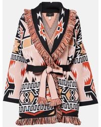 Alanui - Cardigan Geometric Roots Peach - Lyst