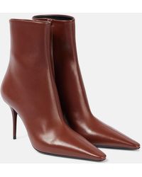 Saint Laurent - Ashley 90 Leather Ankle Boots - Lyst