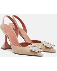 AMINA MUADDI - Begum Embellished Suede Slingback Pumps - Lyst
