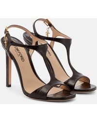 Tom Ford - Angelina Croc-Effect Leather Sandals - Lyst