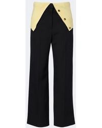 Loewe - Paneled Wool Wide-Leg Pants - Lyst