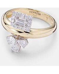 YEPREM - Golden Strada 18Kt Ring With Diamonds - Lyst