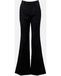 Balenciaga - High-Rise Wool Flared Pants - Lyst
