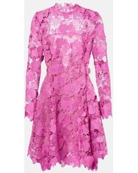 Oscar de la Renta - Floral Lace Minidress - Lyst