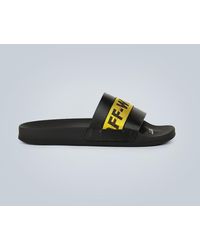 Off-White c/o Virgil Abloh Sliders Industrial in gomma con logo - Nero