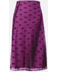 Acne Studios - Gonna Midi Etima Trasparente Con Stampa - Lyst