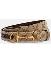 Gucci - Horsebit Gg Canvas Belt - Lyst