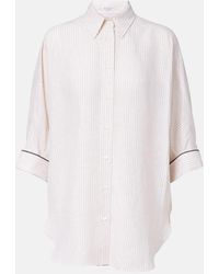 Brunello Cucinelli - Monili Striped Oversized Linen Shirt - Lyst