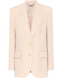 Stella McCartney Blazer en laine et mohair mélangés - Neutre