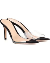 Gianvito Rossi Plexi 85 Leather Mules - Black