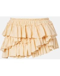 Dries Van Noten - Ruffled Asymmetric Cotton Miniskirt - Lyst