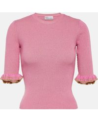 RED Valentino - Ribbed-knit Wool-blend Top - Lyst