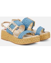 Roger Vivier - Espa 60 Raffia Platform Slingback Sandals - Lyst