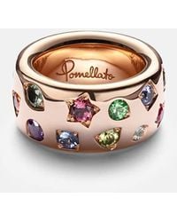 Pomellato - Anillo Iconica Large De Oro Rosa De 18 Ct Con Piedras - Lyst