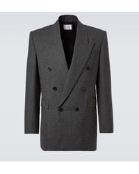 Saint Laurent - Double-Breasted Wool Blazer - Lyst