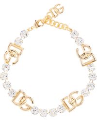 Femme Bijoux Colliers Collier double chaîne avec breloques perles Synthétique Dolce & Gabbana en coloris Métallisé 