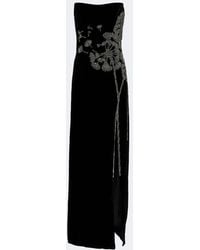 Costarellos - Embellished Strapless Velvet Gown - Lyst
