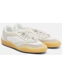 Prada - Speedrock Leather-Trimmed Sneakers - Lyst