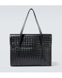 Bottega Veneta - Classic Portfolio Intrecciato Leather Messenger Bag - Lyst