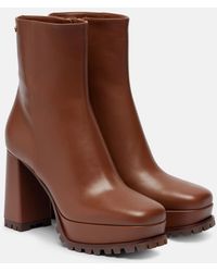 Gianvito Rossi - Harlem 70 Leather Platform Ankle Boots - Lyst