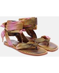 Christian Louboutin - Nilo Du Desert Silk Sandals - Lyst