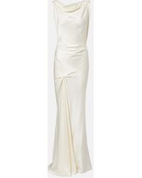 Victoria Beckham - Posy Draped Crepe Satin Gown - Lyst