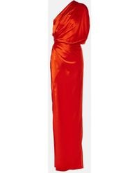 The Sei - Draped One-Shoulder Silk Satin Gown - Lyst