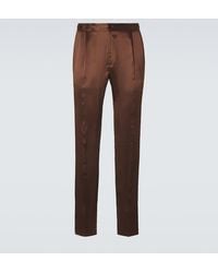 Rubinacci - Reversible Silk Straight Pants - Lyst