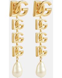 Dolce & Gabbana - Clip-Ohrringe DG mit Zierperlen - Lyst