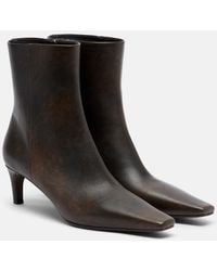 Brunello Cucinelli - Monili Leather Ankle Boots - Lyst