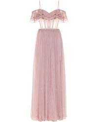 Rasario Off-Shoulder-Robe aus Seide - Pink