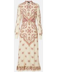 Etro - Cutout Printed Midi Dress - Lyst