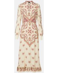 Etro - Cutout Printed Midi Dress - Lyst