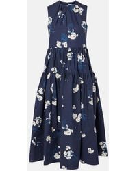 Erdem - Midikleid Aus Baumwolle - Lyst