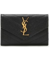 Saint Laurent - Cassandre Small Matelassé Leather Wallet - Lyst